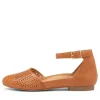 Camay Xf Tan Leather Flat Shoes