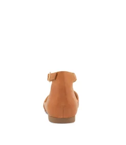 Camay Xf Tan Leather Flat Shoes