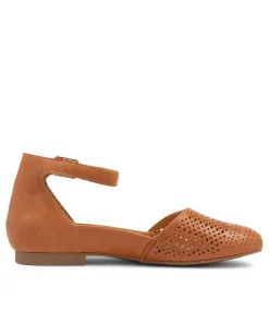 Camay Xf Tan Leather Flat Shoes