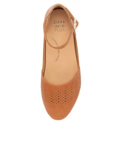 Camay Xf Tan Leather Flat Shoes