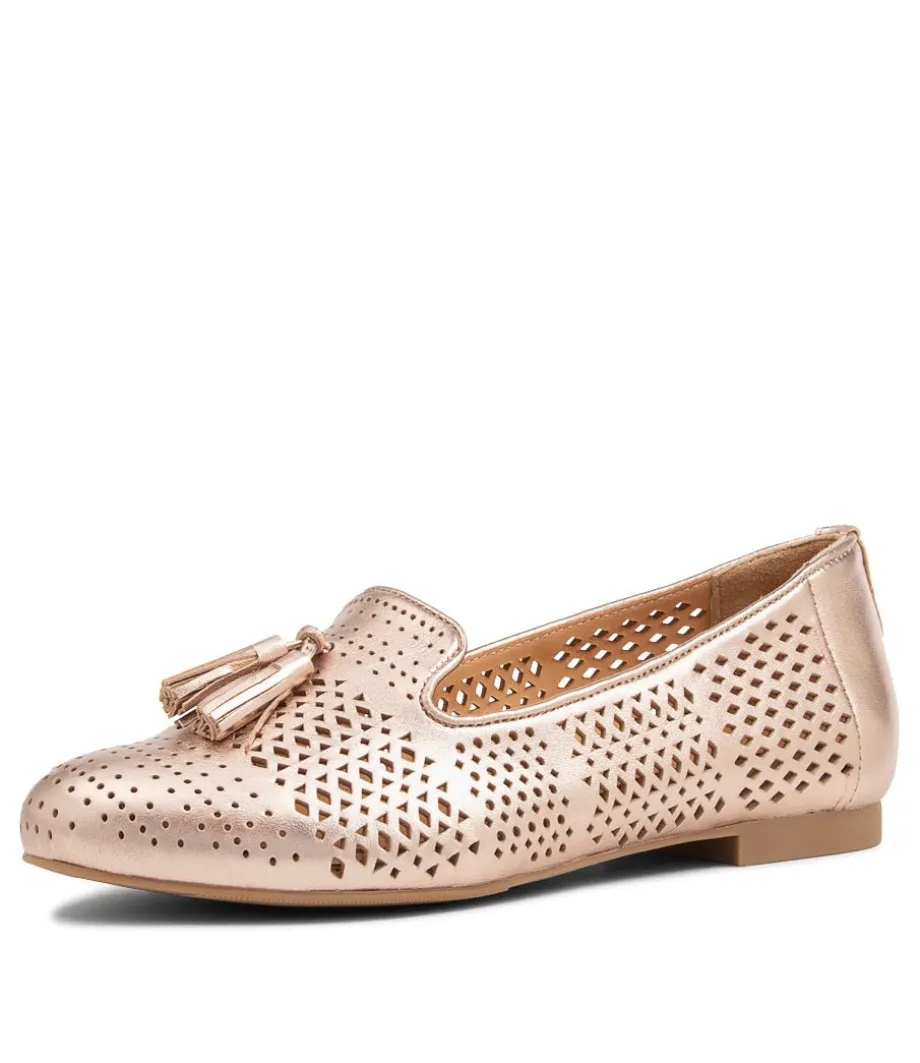 Cambe Xf Pale Rose Gold Leather Loafers