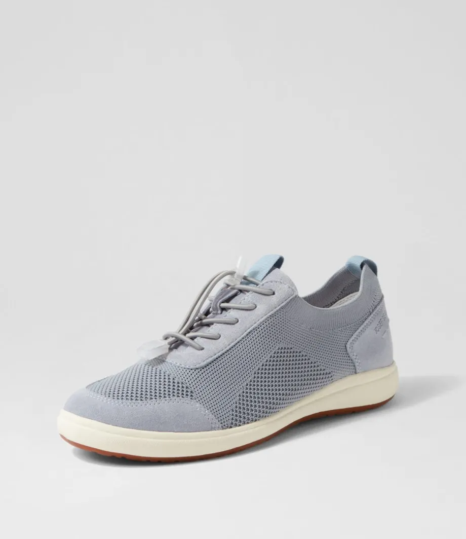 Caren 48 Skyblue Leather Sneakers