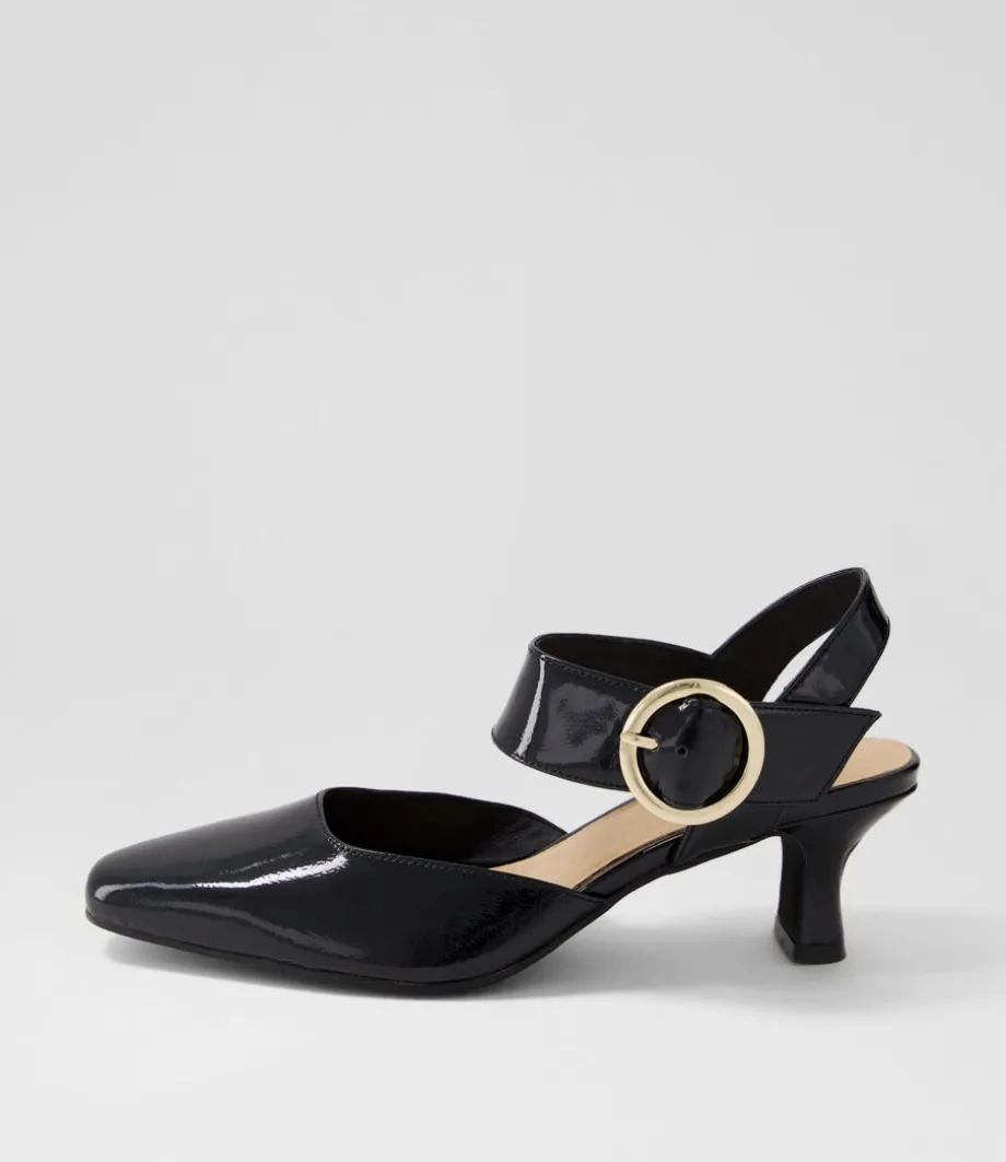 Caris Black Patent Leather Heels