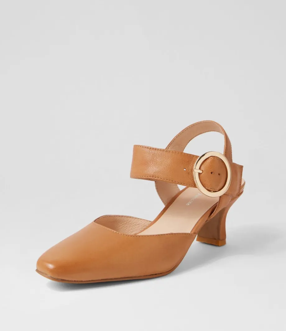 Caris Tan Leather Heels