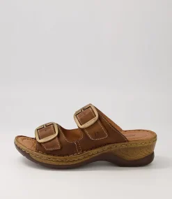 Catalonia 76 Brandy Leather Slides