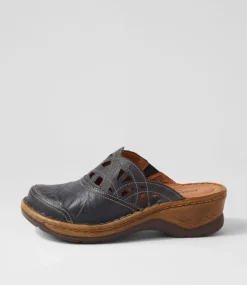 Catalonia 41 Dunkleblau Leather Clogs
