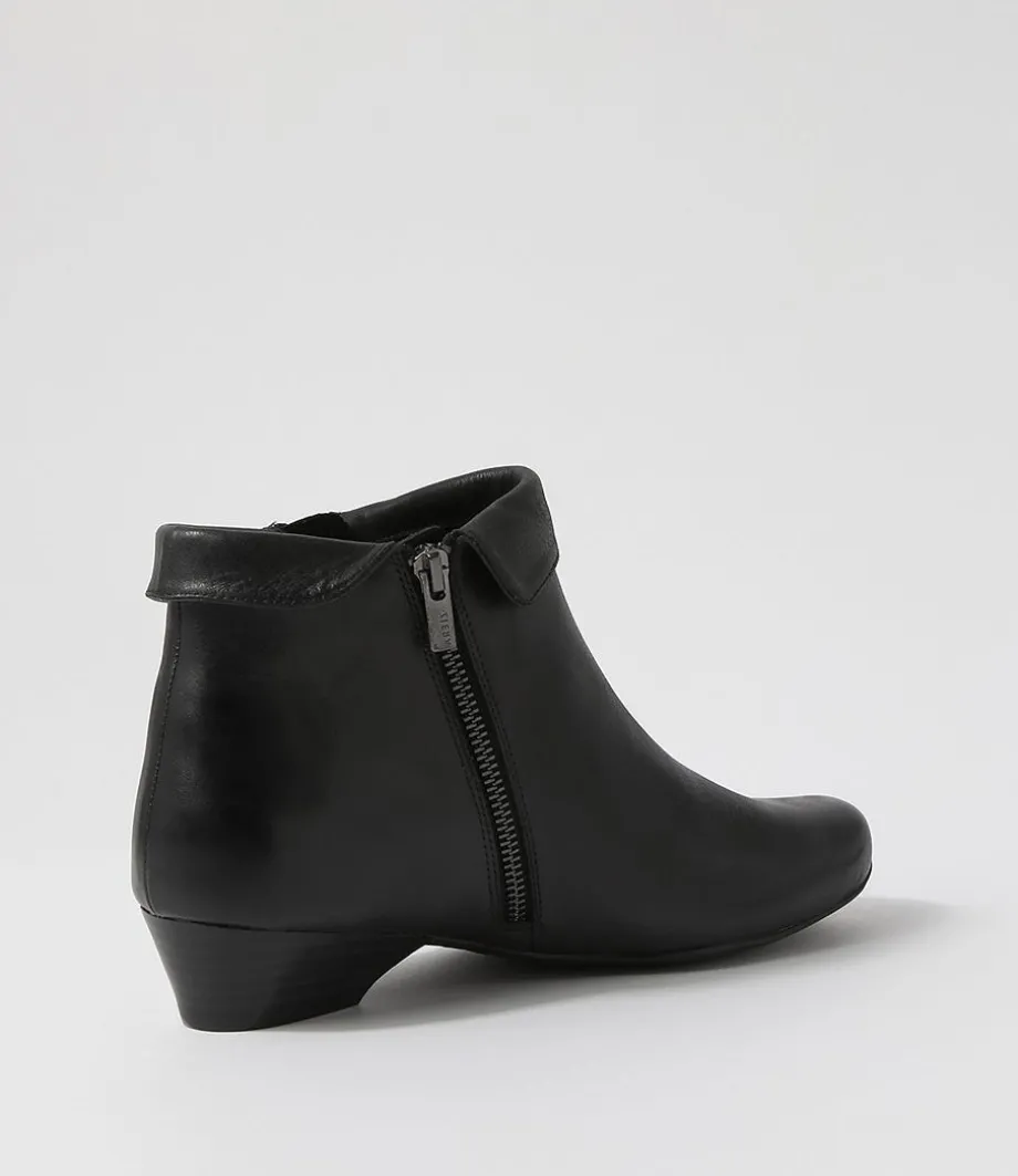 Cathal Xw Black Leather Ankle Boots