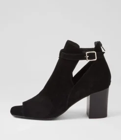 Cerina Black Suede Sandals