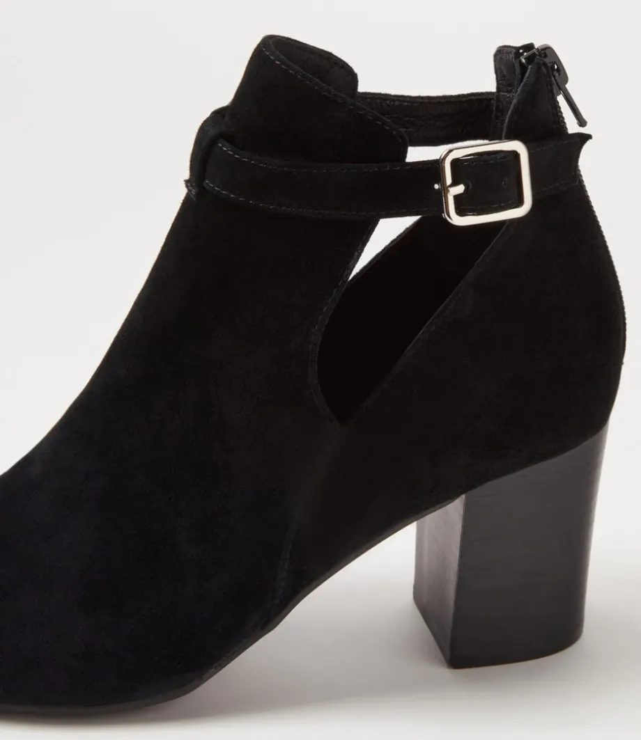 Cerina Black Suede Sandals