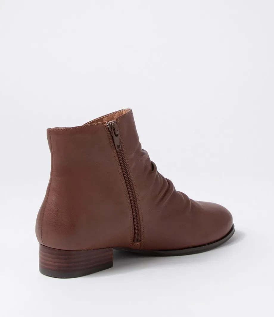 Cerinas Choc Leather Ankle Boots