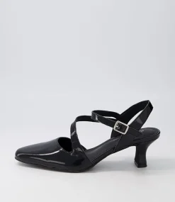 Charissa Black Patent Leather Heels