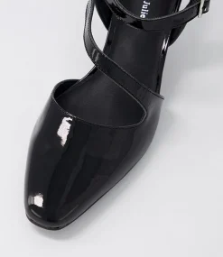Charissa Black Patent Leather Heels