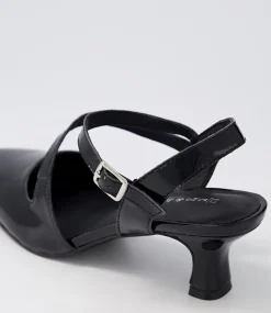 Charissa Black Patent Leather Heels