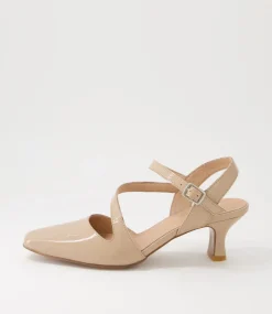 Charissa Camel Patent Leather Heels