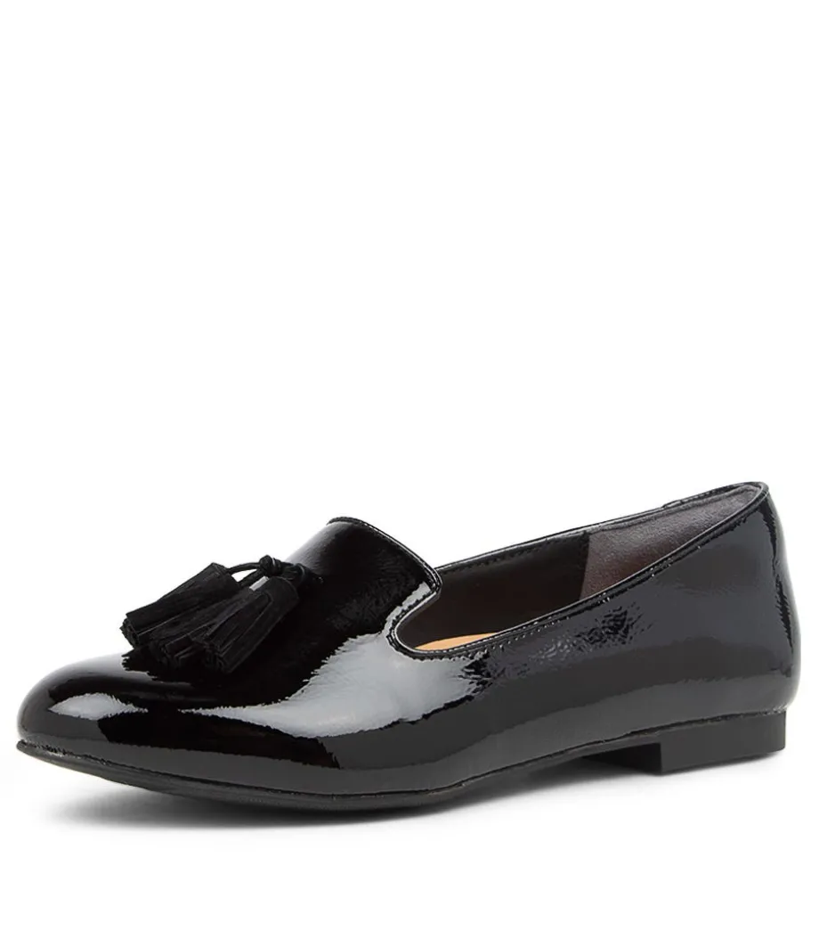Charter Xf Black Patent Leather Flat Shoes