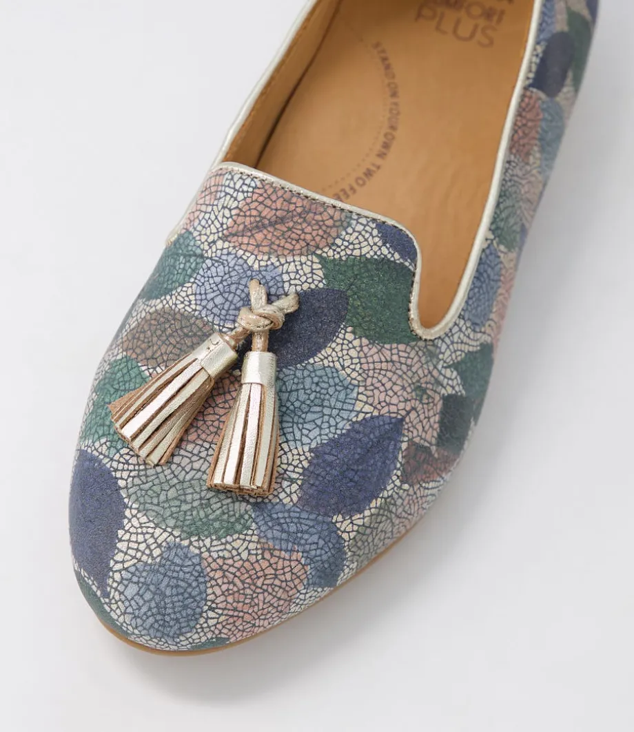 Charter Xf Blue Leaf Gold Multi Flat Shoes
