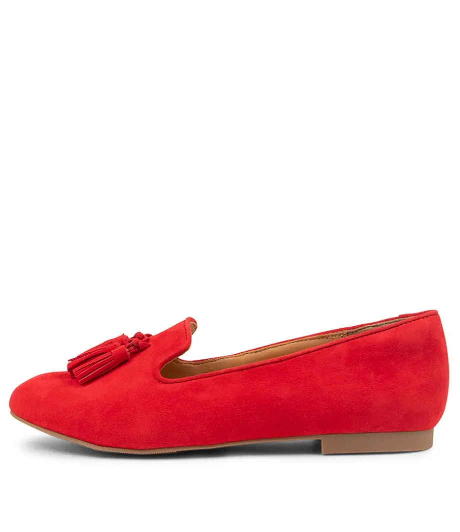 Charter Xf Red Suede Flat Shoes