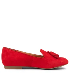 Charter Xf Red Suede Flat Shoes