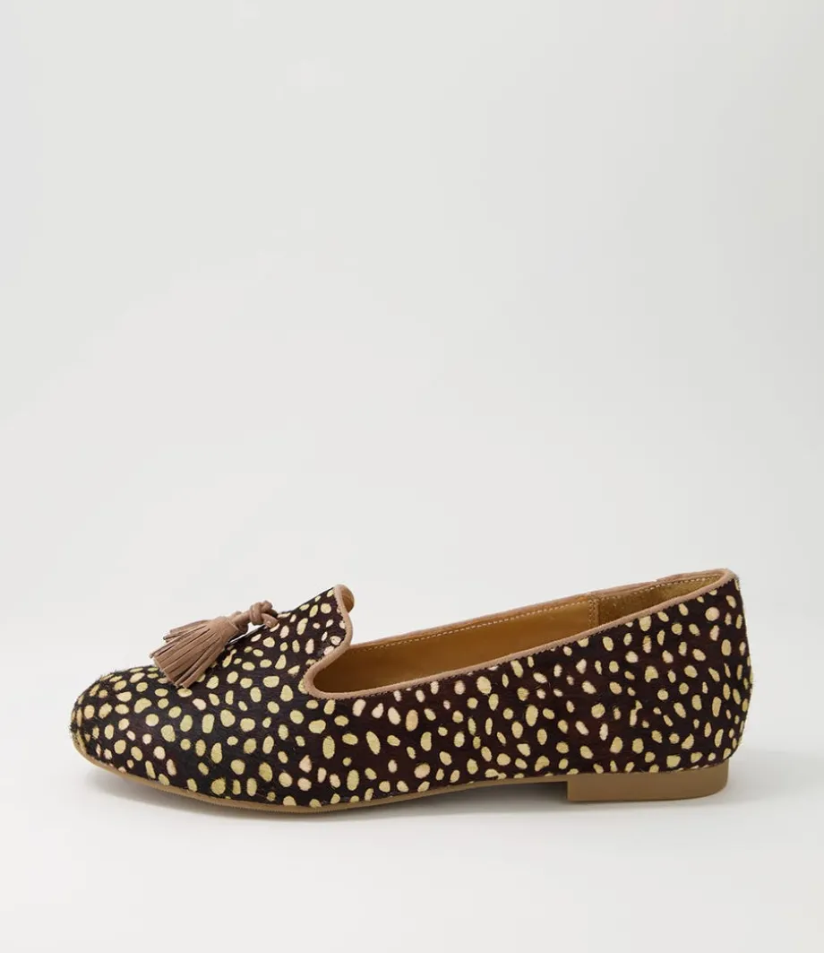 Charter Xf Tan Dot Leopard Choc Multi Flat Shoes