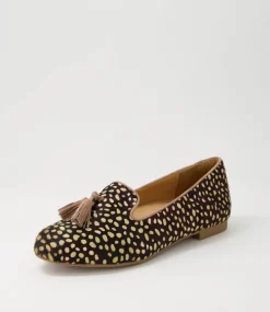Charter Xf Tan Dot Leopard Choc Multi Flat Shoes