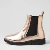 Chelsea Rise Boot Rose Gold Foil Leather Chelsea Boots
