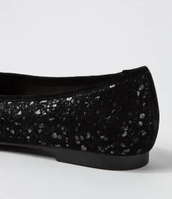 Chelsea Xf Black Sparkle Suede Ballet Flats
