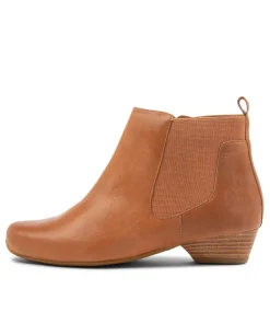 Chelsine Xw Tan Leather Ankle Boots