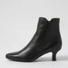 Cheza Black Leather Ankle Boots