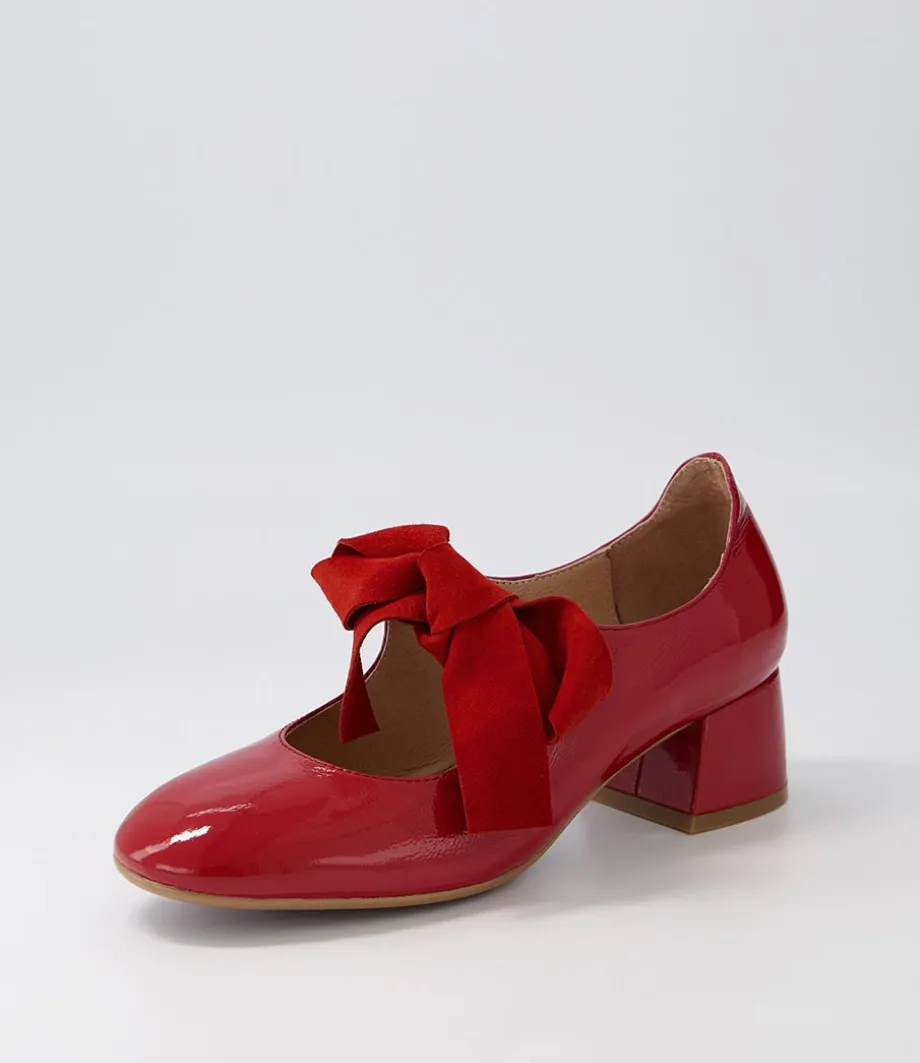 Chiara Dark Red Patent Leather Heels