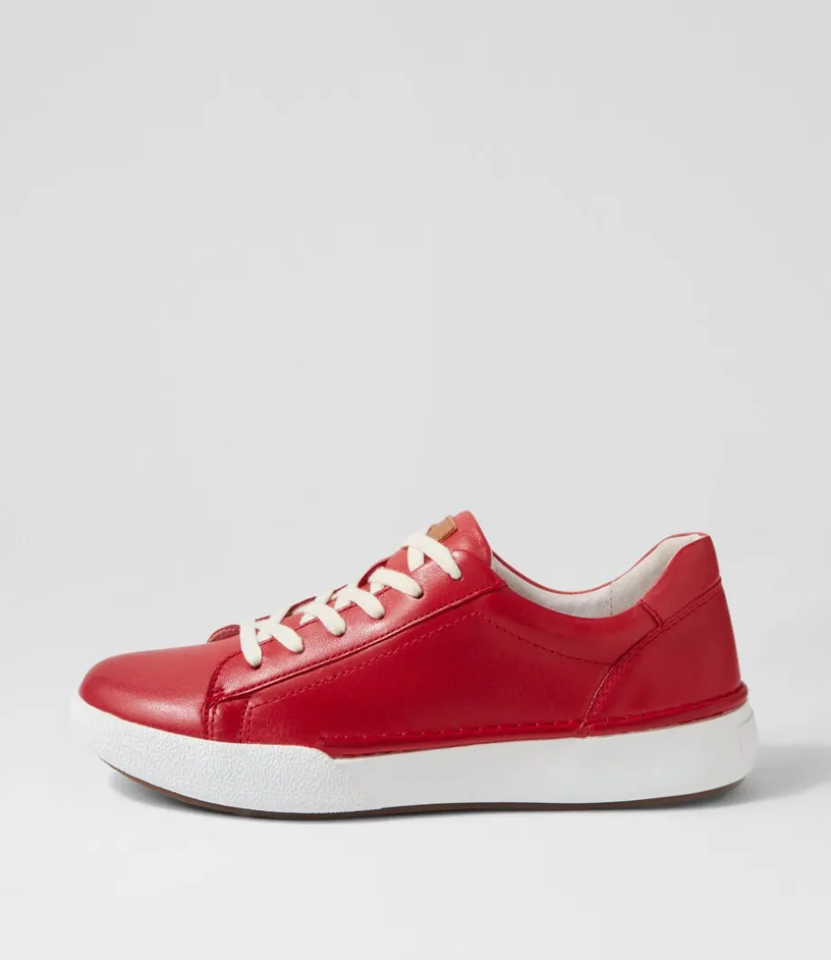 Claire 01 Rot Leather Sneakers
