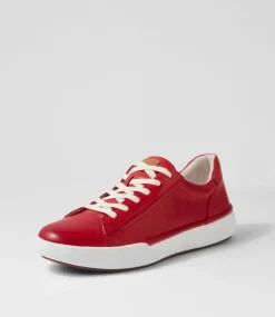 Claire 01 Rot Leather Sneakers