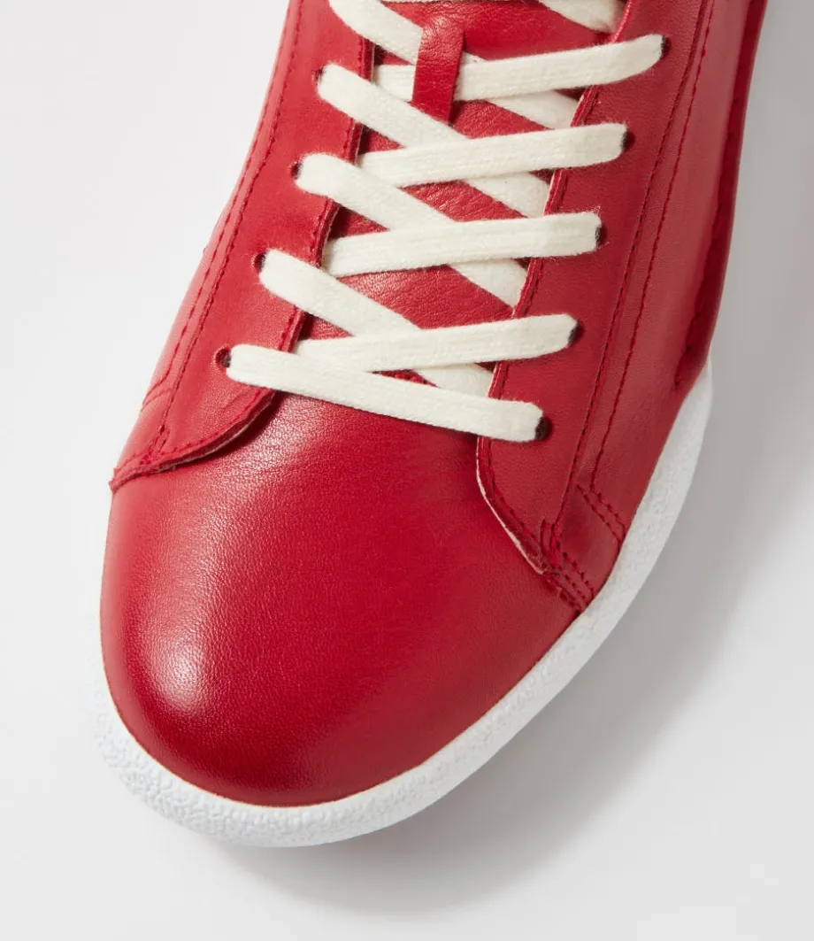 Claire 01 Rot Leather Sneakers