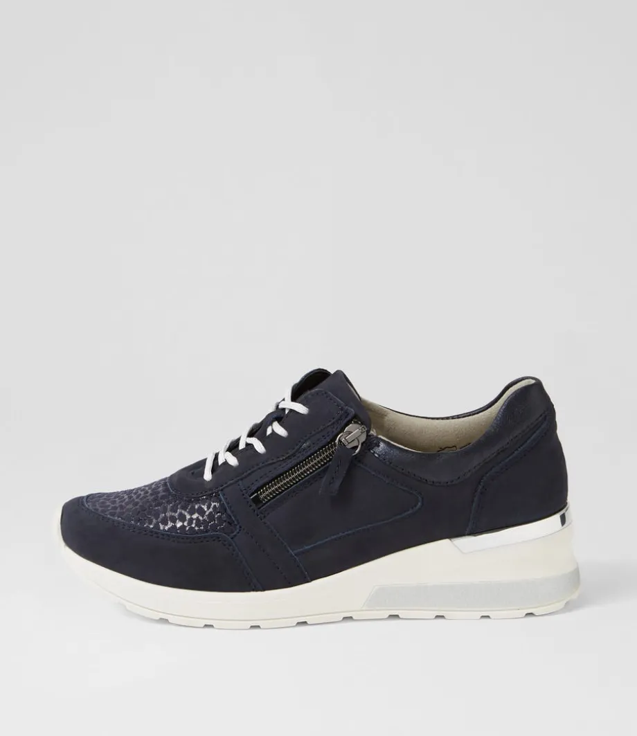 Clara 01 Marine Notte Suede Sneakers