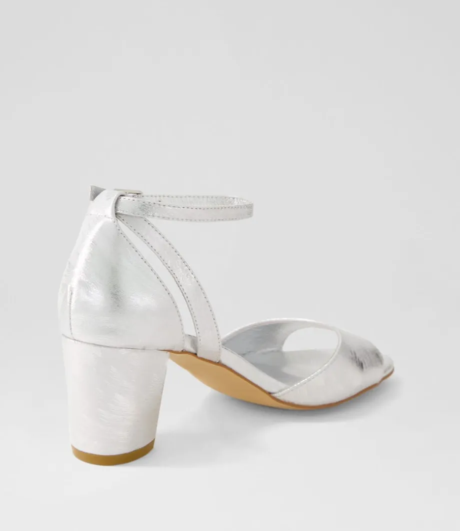 Cobey Silver Scratch Leather Sandals