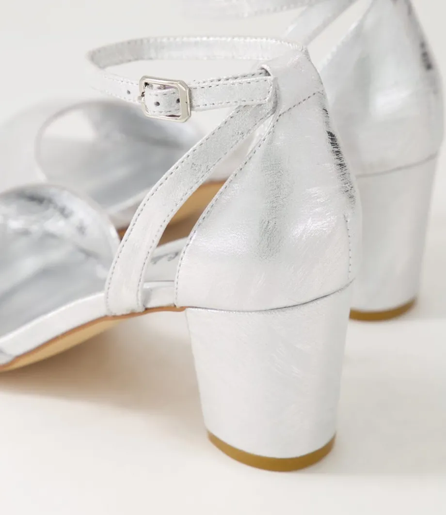 Cobey Silver Scratch Leather Sandals