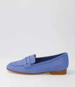 Coco Blue Leather Loafers