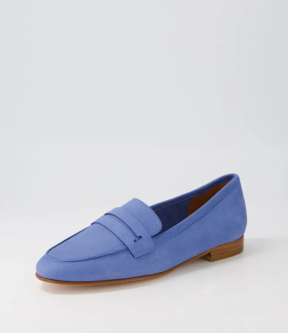 Coco Blue Leather Loafers