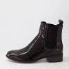 Cohen Black Patent Croc Chelsea Boots