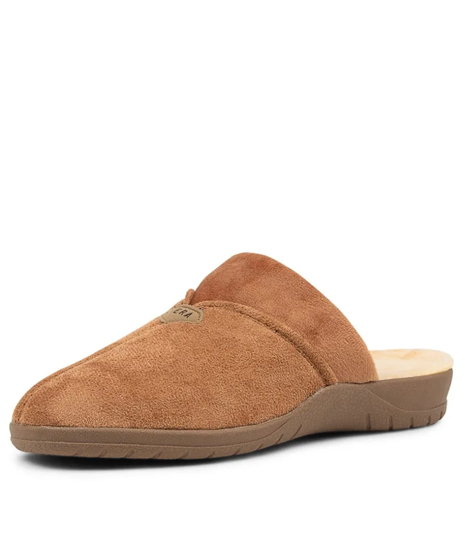 Comfy W Caramel Microsuede Slippers