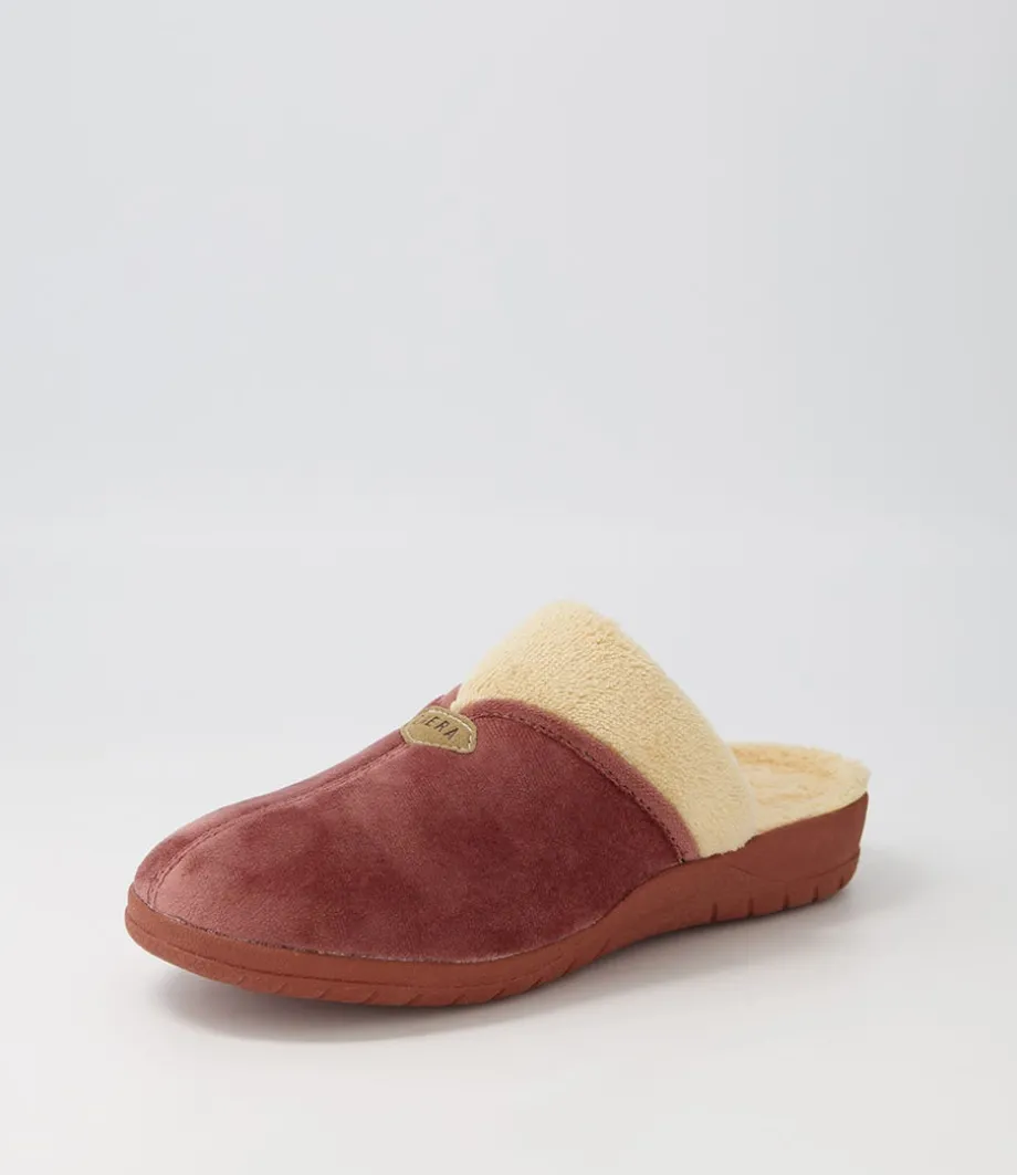 Comfy W Mink Beige Fur Microsuede Slippers