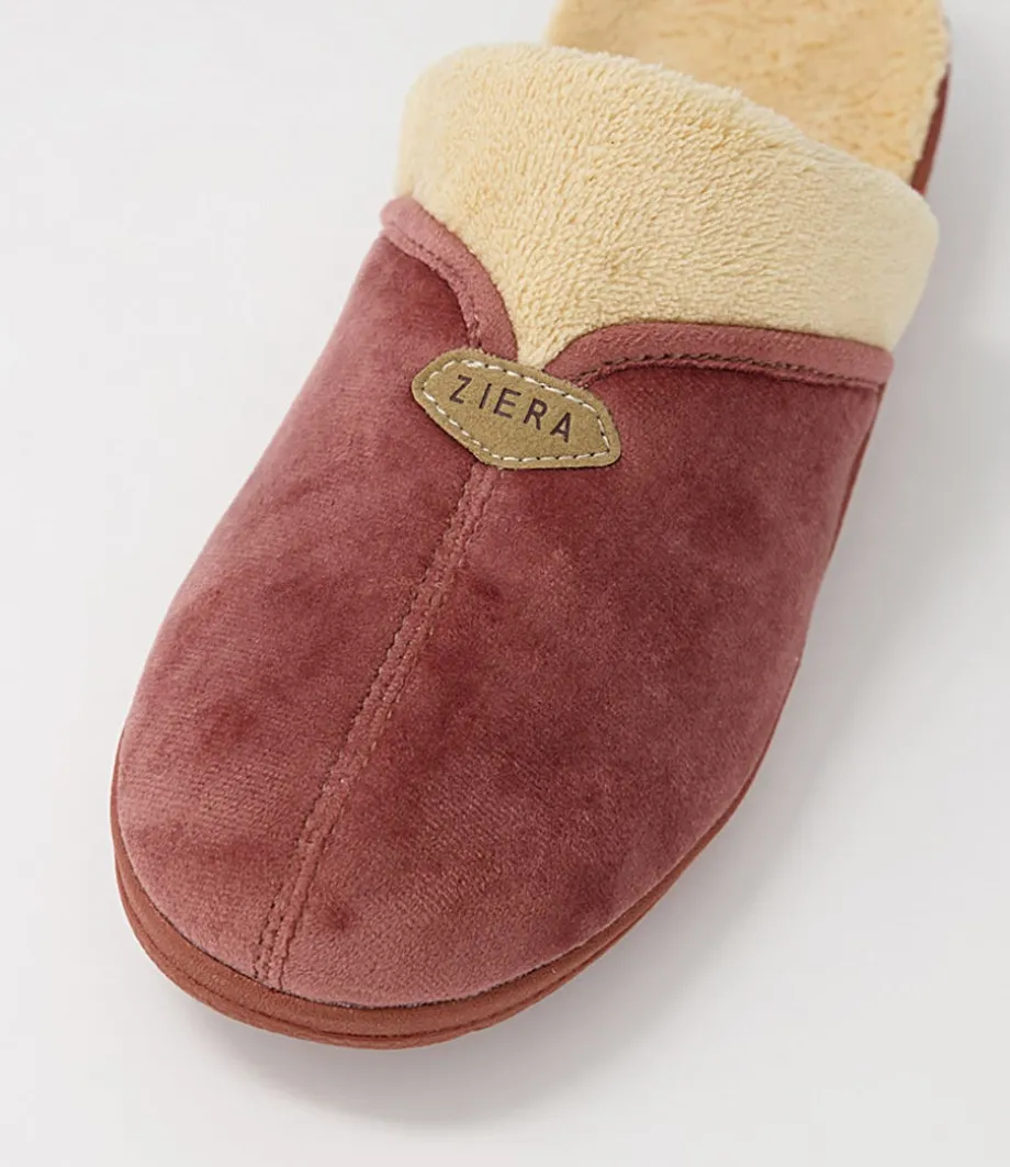 Comfy W Mink Beige Fur Microsuede Slippers