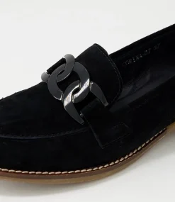 Corina Black Suede Loafers