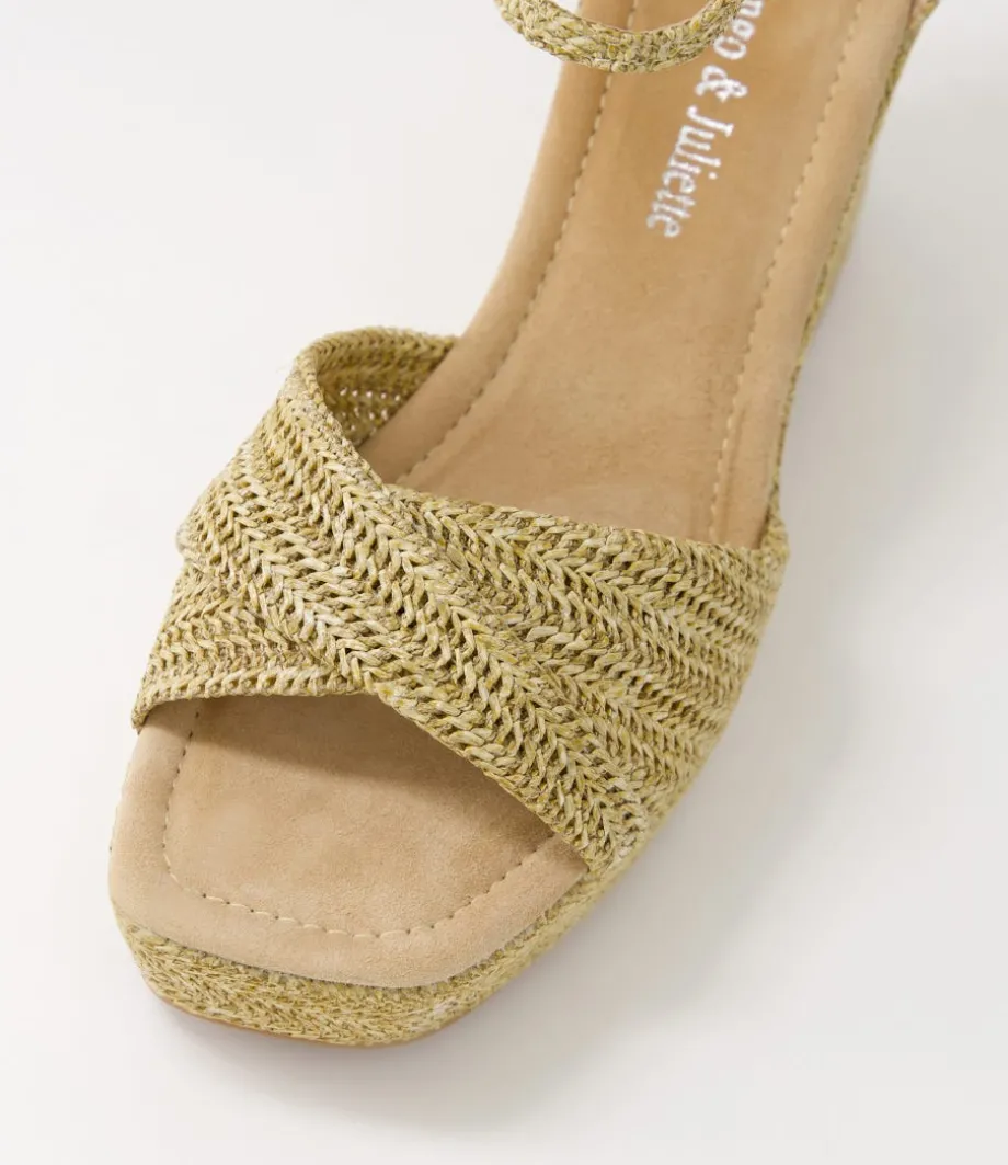 Cotton Natural Synthetic Raffia Sandals