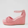 Cotton Pink Synthetic Raffia Sandals