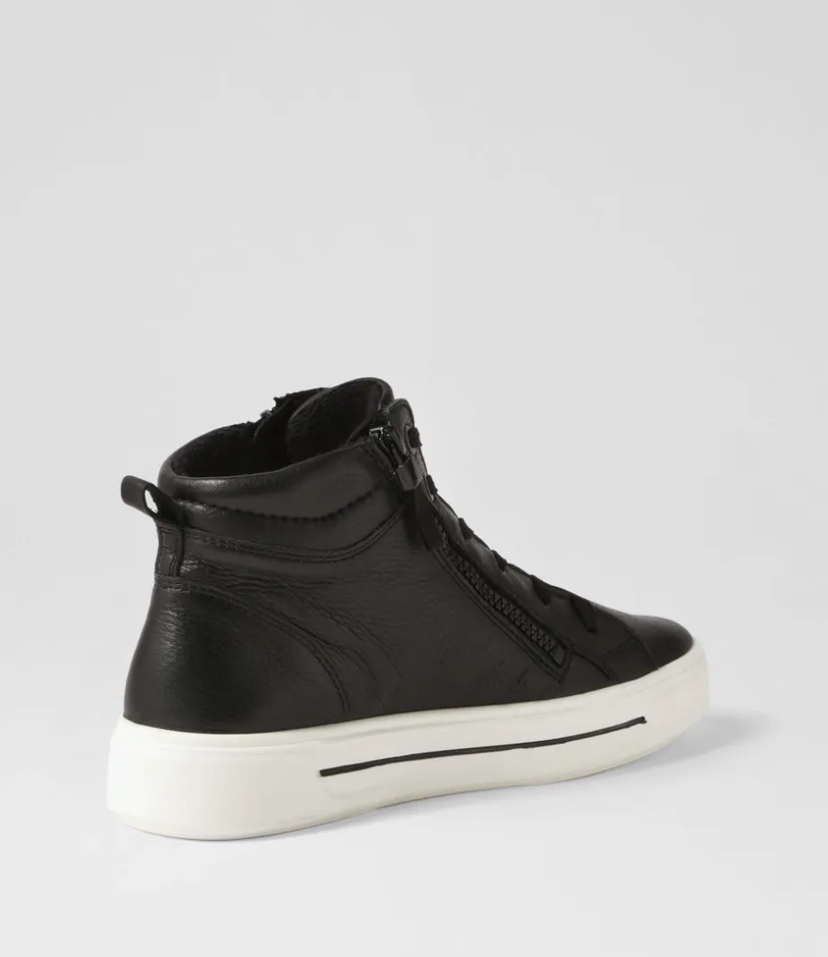 Courtyard 04 Schwarz Leather Lace Up Boots