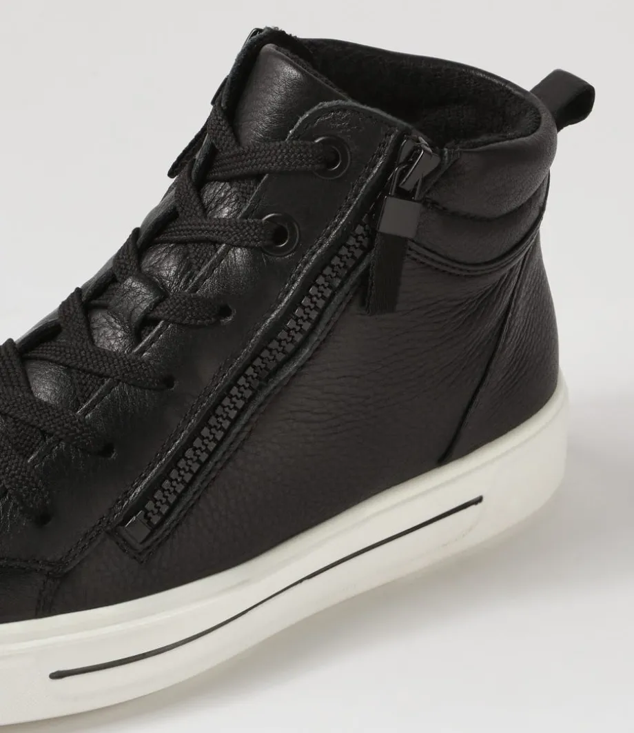 Courtyard 04 Schwarz Leather Lace Up Boots
