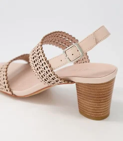Crista Nude Leather Sandals