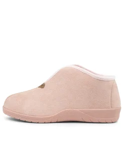 Cuddles W Pale Pink Microsuede Slippers