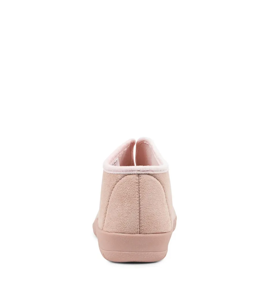 Cuddles W Pale Pink Microsuede Slippers