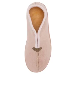 Cuddles W Pale Pink Microsuede Slippers